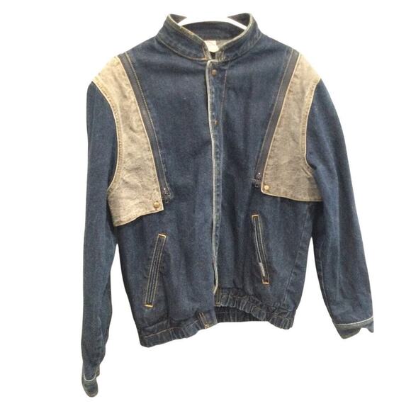 Vintage Jordache Men Denim Jacket Size Medium Jean Coat Vest Country Western 90s - Picture 1 of 12